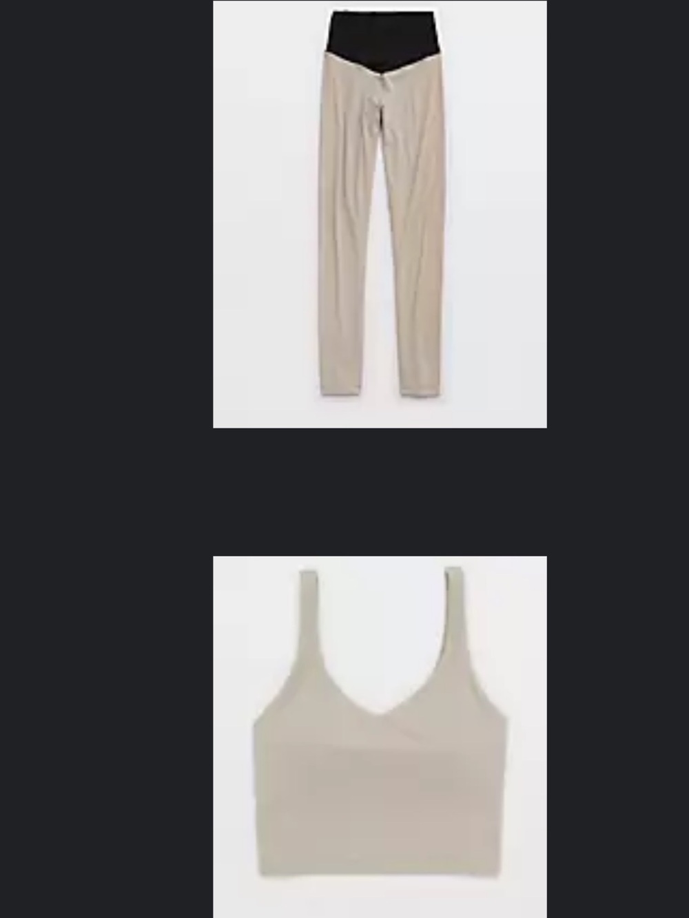 Aerie Offline Beige & Black Active Set